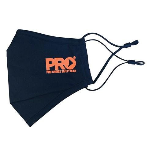 Pro Choice  Reusable 3 Layer Face Mask With Adjustable Ear Loops 100% Cotton X20 - RFM-BK PPE Pro Choice BLACK  